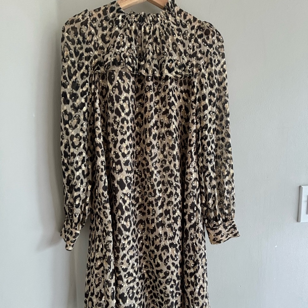 Leopard Print Long Sleeve Dress